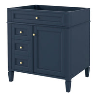 Zake Bathroom Vanity Cabinet with Tip-Out Drawers, Blue Wood 29 Inch - BM351252