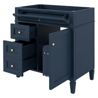 Zake Bathroom Vanity Cabinet with Tip-Out Drawers, Blue Wood 29 Inch - BM351252