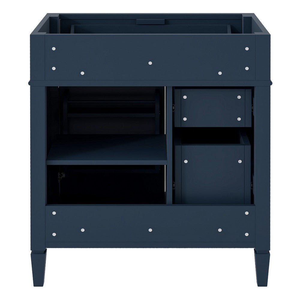 Zake Bathroom Vanity Cabinet with Tip-Out Drawers, Blue Wood 29 Inch - BM351252