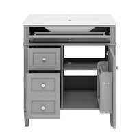 Asher Bathroom Vanity, Built In Ceramic Sink, Smart Storage, Gray 30 Inch - BM351253