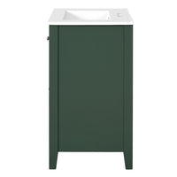 Ryla Bathroom Vanity with Ceramic Basin, 2 Drawers, 1 Door, Green 24 Inch - BM351255