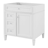 Zake Bathroom Vanity Cabinet with Tip-Out Drawers, White Wood 29 Inch - BM351256
