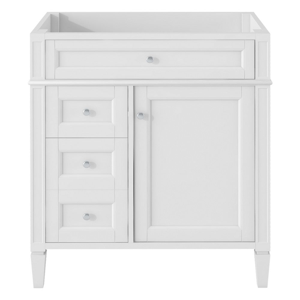Zake Bathroom Vanity Cabinet with Tip-Out Drawers, White Wood 29 Inch - BM351256