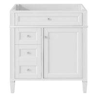 Zake Bathroom Vanity Cabinet with Tip-Out Drawers, White Wood 29 Inch - BM351256