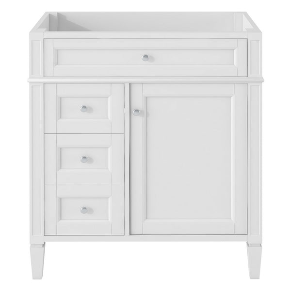 Zake Bathroom Vanity Cabinet with Tip-Out Drawers, White Wood 29 Inch - BM351256