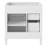 Zake Bathroom Vanity Cabinet with Tip-Out Drawers, White Wood 29 Inch - BM351256