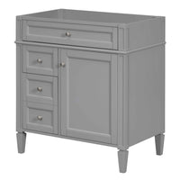 Zake Bathroom Vanity Cabinet with Tip-Out Drawers, Gray Wood 30 Inch - BM351261