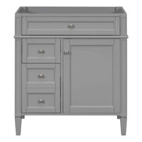 Zake Bathroom Vanity Cabinet with Tip-Out Drawers, Gray Wood 30 Inch - BM351261
