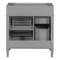 Zake Bathroom Vanity Cabinet with Tip-Out Drawers, Gray Wood 30 Inch - BM351261