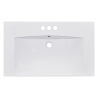 June Resin Vanity Top with Integrated Basin and Faucet Holes, White 30 Inch - BM351264