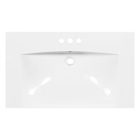 June Resin Vanity Top with Integrated Basin and Faucet Holes, White 30 Inch - BM351264