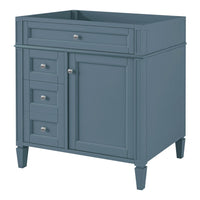 Zake Bathroom Vanity Cabinet with Tip-Out Drawers, Indigo Wood 30 Inch - BM351271