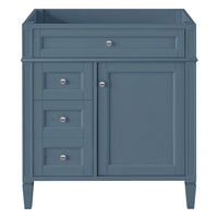 Zake Bathroom Vanity Cabinet with Tip-Out Drawers, Indigo Wood 30 Inch - BM351271