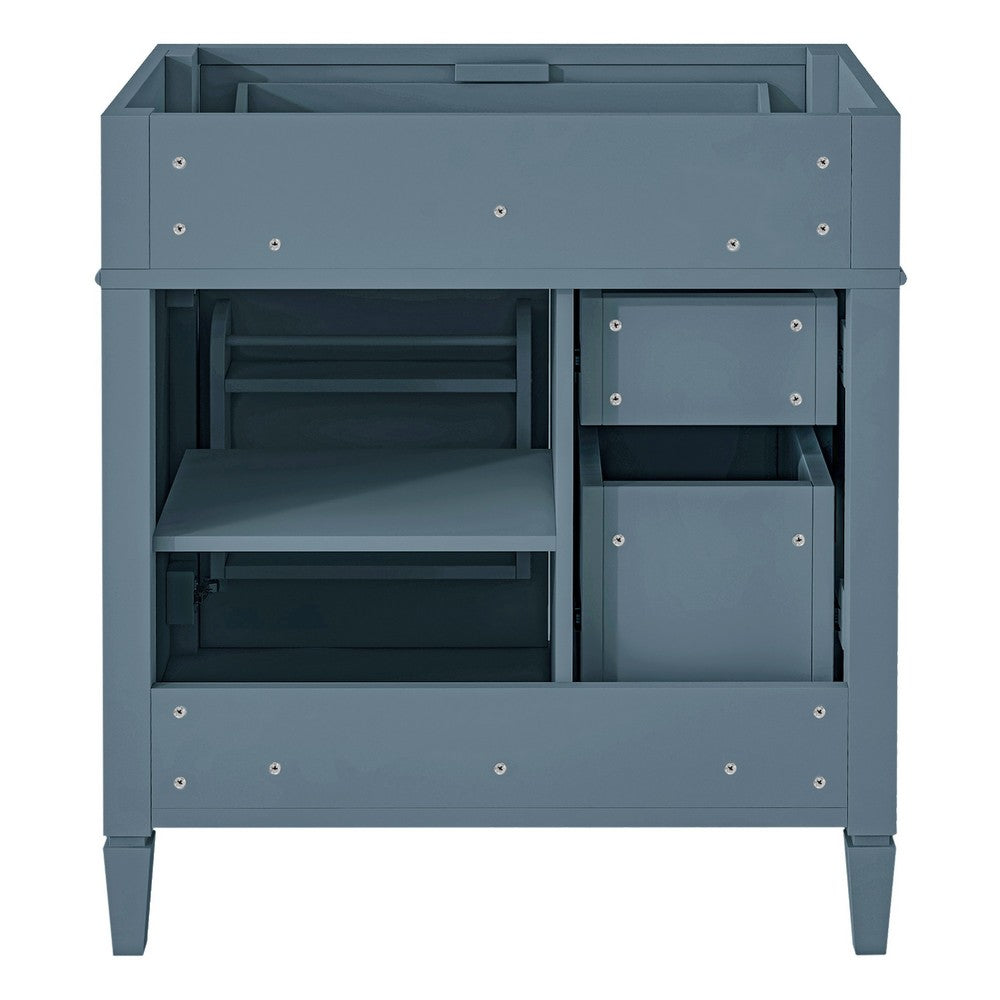 Zake Bathroom Vanity Cabinet with Tip-Out Drawers, Indigo Wood 30 Inch - BM351271