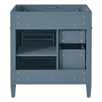 Zake Bathroom Vanity Cabinet with Tip-Out Drawers, Indigo Wood 30 Inch - BM351271