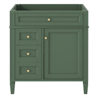Zake Bathroom Vanity Cabinet with Tip-Out Drawers, Green Wood 30 Inch - BM351273
