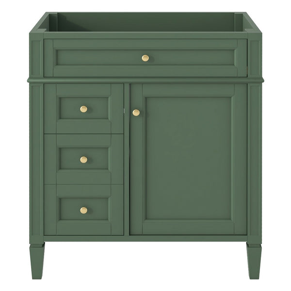 Zake Bathroom Vanity Cabinet with Tip-Out Drawers, Green Wood 30 Inch - BM351273