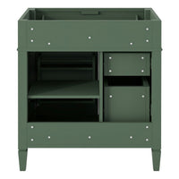 Zake Bathroom Vanity Cabinet with Tip-Out Drawers, Green Wood 30 Inch - BM351273