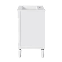 Fiji Bathroom Vanity with Ceramic Sink and Cabinet Storage, White 24 Inch - BM351280