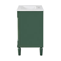 Fiji Bathroom Vanity with Ceramic Sink and Cabinet Storage, Green 24 Inch - BM351281