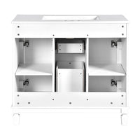 Gwen Bathroom Vanity with Ceramic Sink, 2 Drawer 2 Cabinet, White, 36 Inch - BM351285