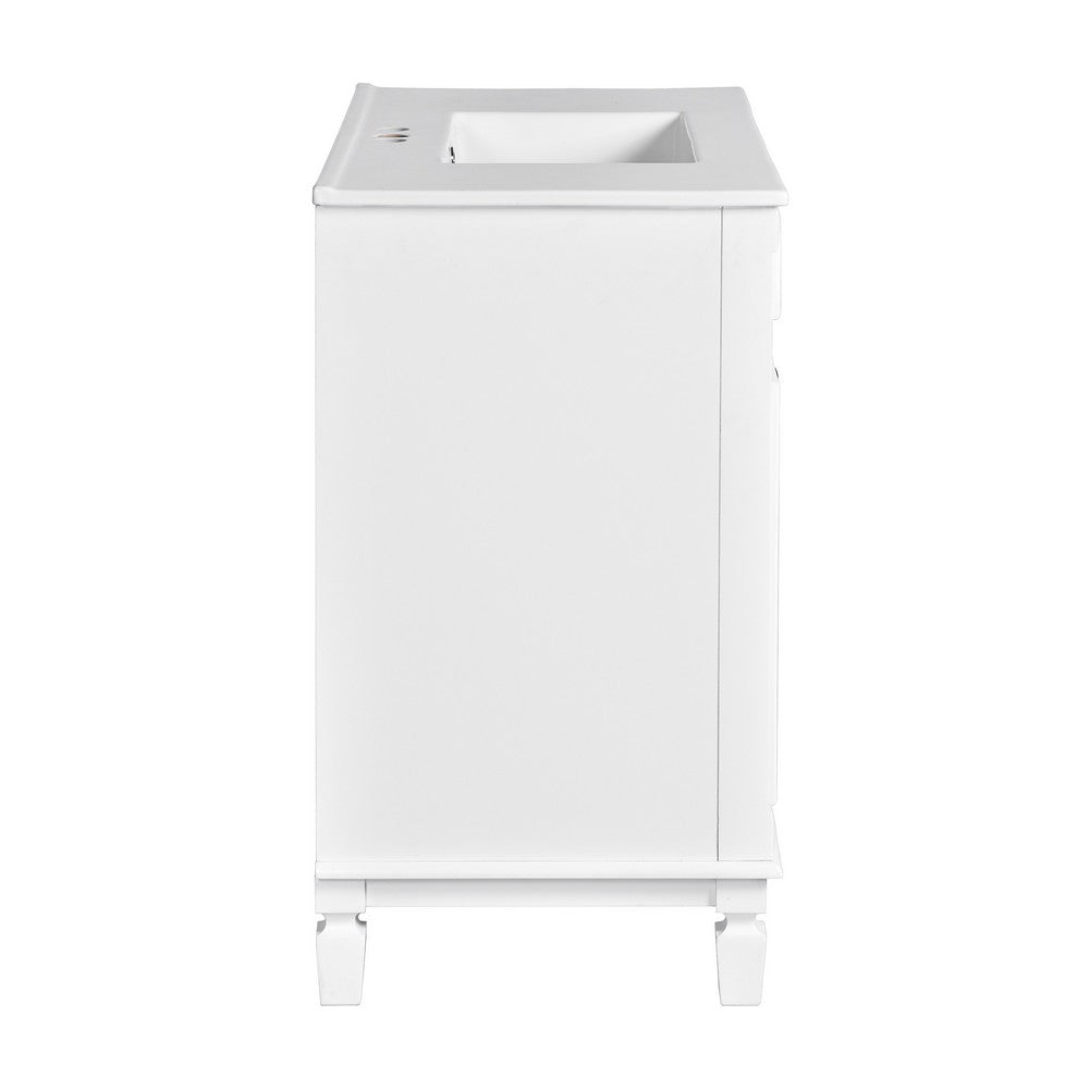 Gwen Bathroom Vanity with Ceramic Sink, 2 Drawer 2 Cabinet, White, 36 Inch - BM351285