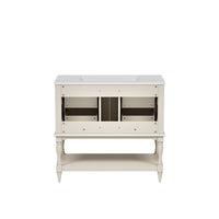 Sandra 36In Bathroom Vanity with Ceramic Sink, 4 Drawers, Beige Solid Wood - BM351298