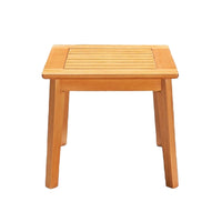 Reio Outdoor Poolside Table, 20 Inch Slatted Top, Light Oak Brown Wood - BM351304