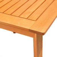 Reio Outdoor Poolside Table, 20 Inch Slatted Top, Light Oak Brown Wood - BM351304