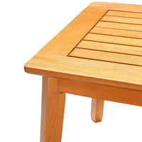 Reio Outdoor Poolside Table, 20 Inch Slatted Top, Light Oak Brown Wood - BM351304