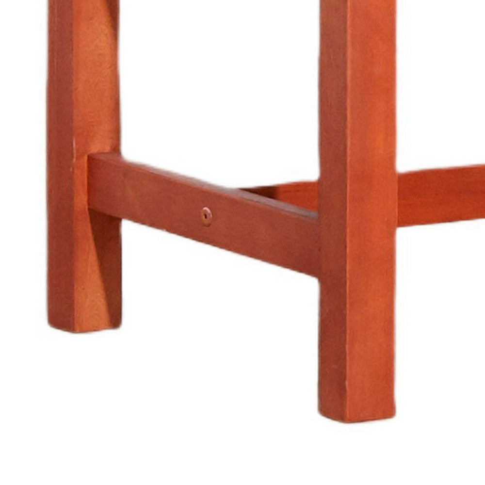 Emio 3 Seater Outdoor Bench, Reddish Brown Slatted Design, 59 Inch - BM351305