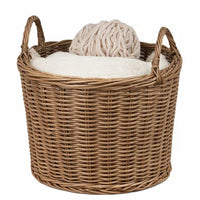 Lom Storage Basket with Handles, Walnut Brown Wicker Woven Hamper, 16 Inch - BM351306