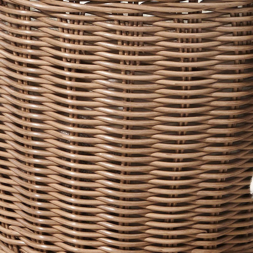 Lom Storage Basket with Handles, Walnut Brown Wicker Woven Hamper, 16 Inch - BM351306