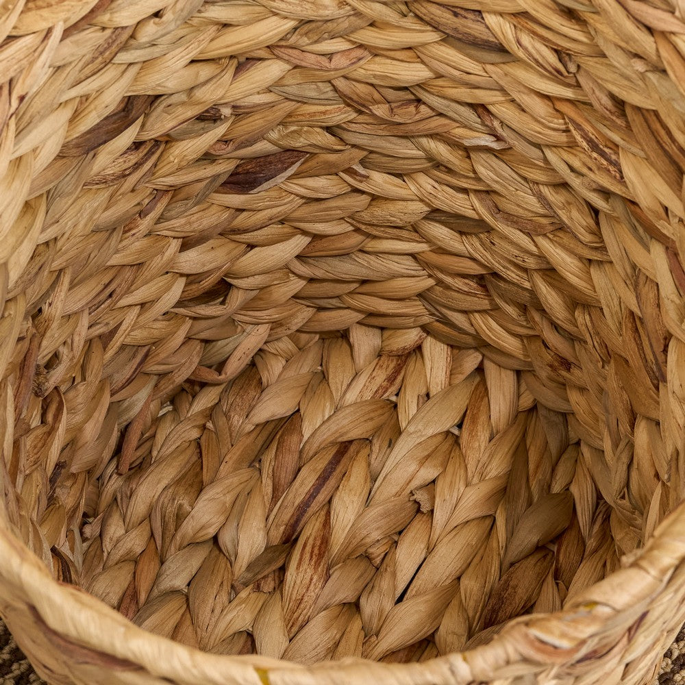 Storage Basket, Farmhouse Natural Brown Hyacinth, Arrow Woven, 11 Inch - BM351308