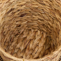 Storage Basket, Farmhouse Natural Brown Hyacinth, Arrow Woven, 11 Inch - BM351308