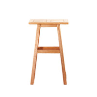 Heno Outdoor Dining Table, 18 Inch Top, Honey Brown Eucalyptus Wood - BM351310