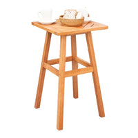 Heno Outdoor Dining Table, 18 Inch Top, Honey Brown Eucalyptus Wood - BM351310