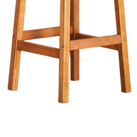 Heno Outdoor Bar Height Stool, Saddle Seat, Honey Brown Eucalyptus Wood - BM351311