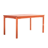 Ceri Outdoor Dining Table with Umbrella Hole, 59 Inch Top, Reddish Brown - BM351313