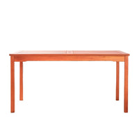 Ceri Outdoor Dining Table with Umbrella Hole, 59 Inch Top, Reddish Brown - BM351313