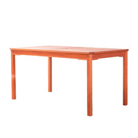 Ceri Outdoor Dining Table with Umbrella Hole, 59 Inch Top, Reddish Brown - BM351313