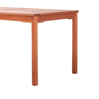 Ceri Outdoor Dining Table with Umbrella Hole, 59 Inch Top, Reddish Brown - BM351313
