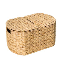Kitchen and Picnic Basket, Natural Brown Hyacinth Woven, 16 Inch Oval - BM351314
