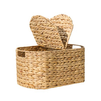 Kitchen and Picnic Basket, Natural Brown Hyacinth Woven, 16 Inch Oval - BM351314