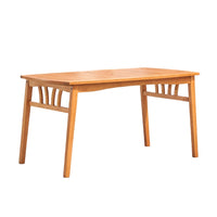 Heno Outdoor Dining Table with Umbrella Hole, 59 Inch Top, Light Brown - BM351317