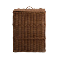 Jary Storage Basket with Lid, Dark Walnut Brown, 22 Inch Wicker Woven - BM351318