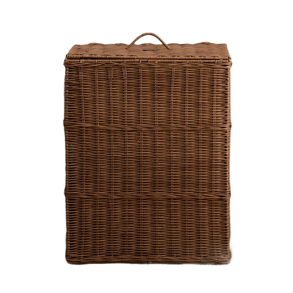 Jary Storage Basket with Lid, Dark Walnut Brown, 22 Inch Wicker Woven - BM351318