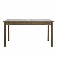 Ceri 6 Seater Outdoor Dining Table w Umbrella Hole, Graywash 59 Inch Top - BM351320
