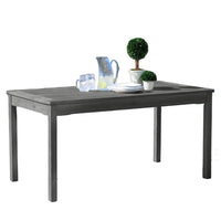 Ceri 6 Seater Outdoor Dining Table w Umbrella Hole, Graywash 59 Inch Top - BM351320