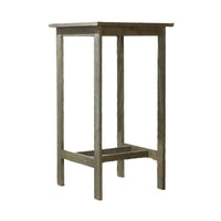 Emio Outdoor Side Bar Table, 24 Inch Top, Farmhouse Graywashed Acacia Wood - BM351321